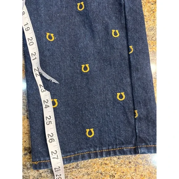BDG Womens Cowboy Jeans Dark Wash Horseshoe Embroidered Straight Leg 27 - Picture 3 of 9